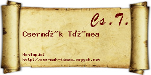Csermák Tímea névjegykártya